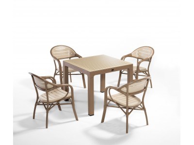 Градински комплект BAMBOO set 4 (пустинно кафе/капучино)